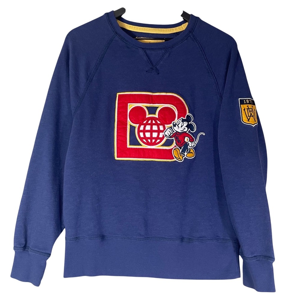 Disney Parks Mickey Mouse Walt Disney World 1971 Blue Sweatshirt Mens Small S
